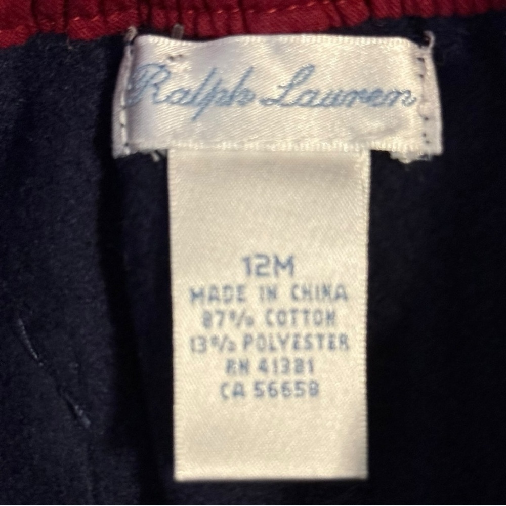Ralph Lauren Baby Navy Jogger Pants 12 Months - Picture 4 of 5